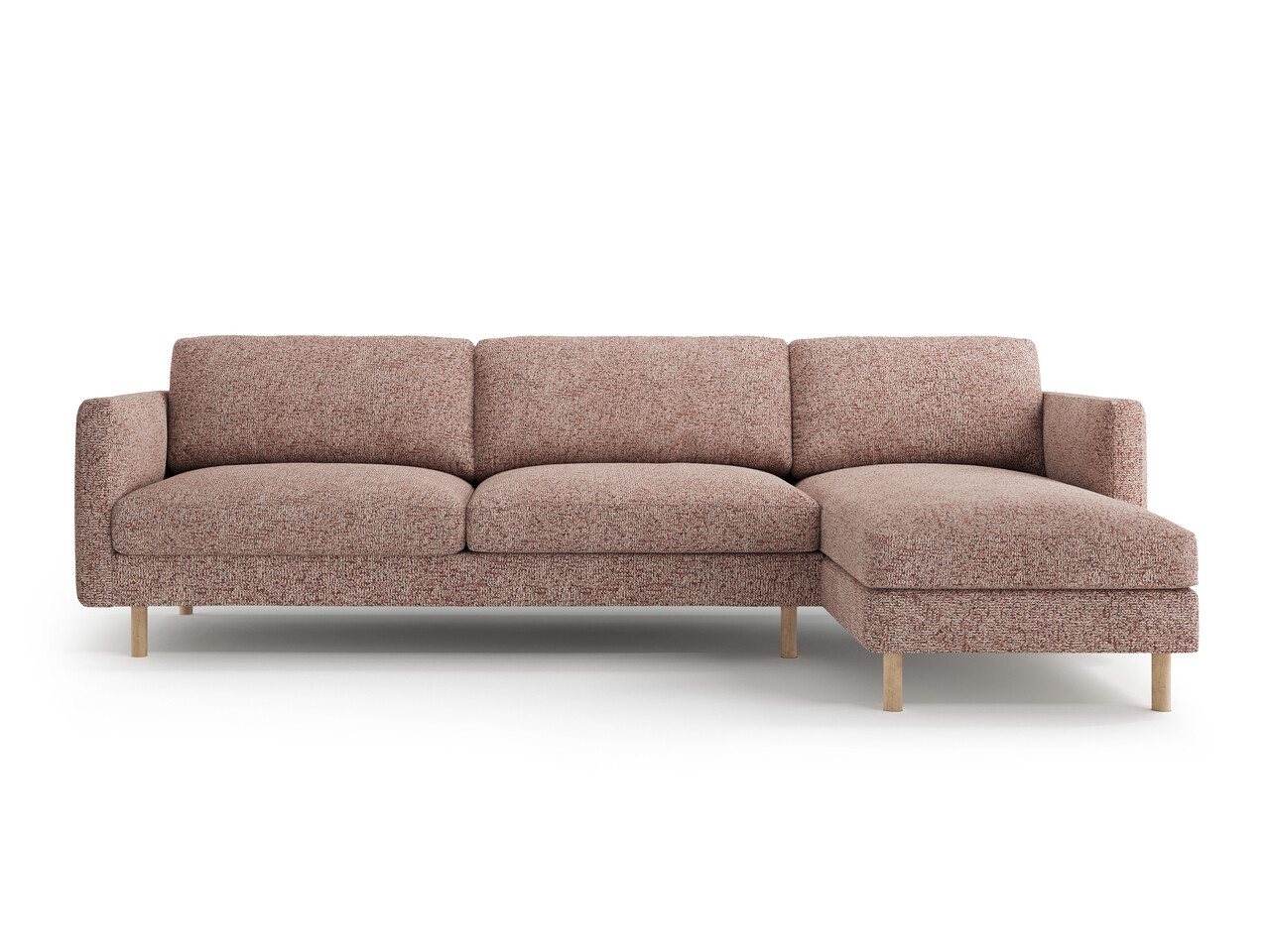 Coltar dreapta 4 locuri, Eden, Micadoni Home, 286x150x90 cm, tesatura structurata, roz melanj - imagine 6